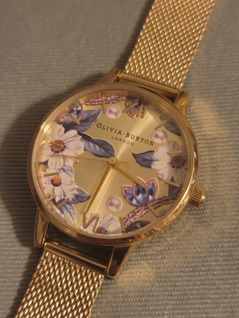 OLIVIA BURTON Best In Show Rose Gold Floral Dial Watch